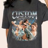 Custom girlfriend face shirt Valentine t-shirt Bootleg Rap Tee with girlfriend faces Vintage 90s photo tshirt Retro tee with face on it