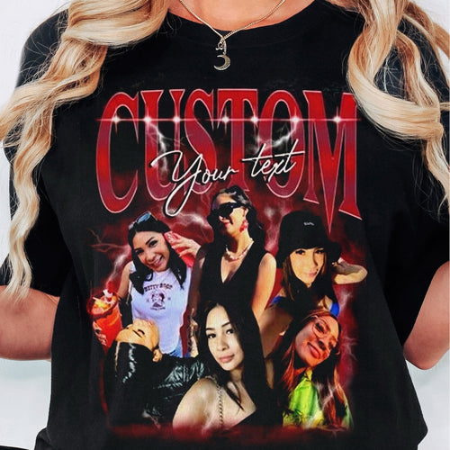 Custom Bootleg Rap Tee, Personalized Face Photo Shirt, Vintage Graphic 90s Tshirt, Custom Bootleg Rap Shirt, Custom Graphic Bootleg Shirt