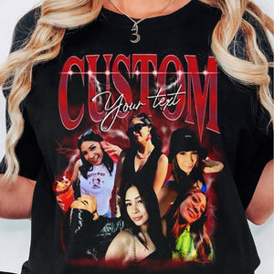 Custom Bootleg Rap Tee, Personalized Face Photo Shirt, Vintage Graphic 90s Tshirt, Custom Bootleg Rap Shirt, Custom Graphic Bootleg Shirt