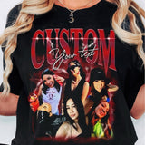 Custom Bootleg Rap Tee, Personalized Face Photo Shirt, Vintage Graphic 90s Tshirt, Custom Bootleg Rap Shirt, Custom Graphic Bootleg Shirt