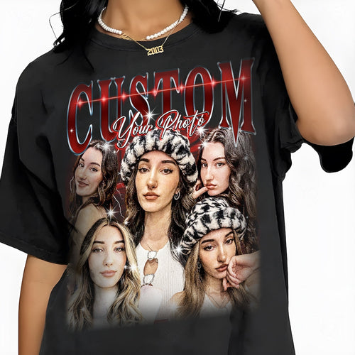 Personalized Photo Bootleg T Shirt With Face Girlfriend Vintage Rap Tee, Custom Bootleg Rap Tee T shirt, Custom Photo Shirt, CUSTOM Bootleg
