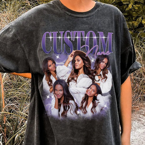 Custom Bootleg Rap Tee, Personalized Your Bootleg Rap Shirt, Custom Girlfriend Face Tee, Insert Your Photo Here, T-Shirt