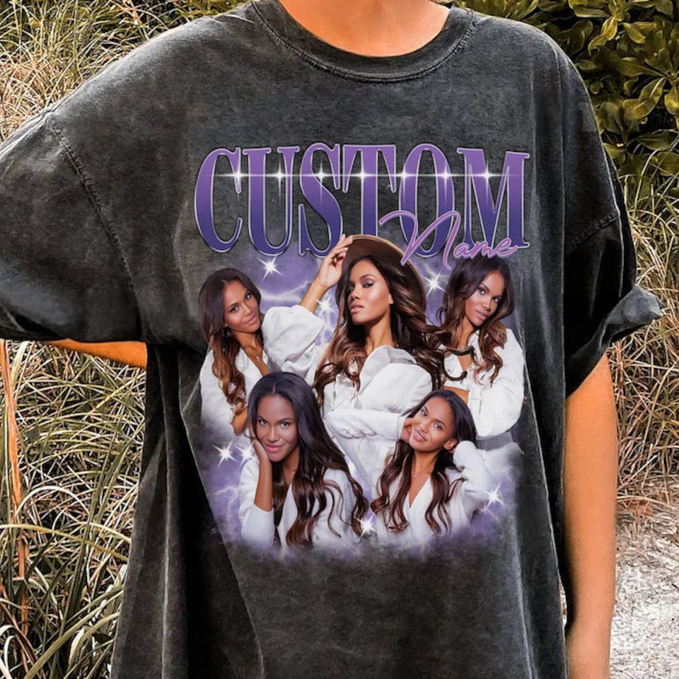 Custom Bootleg Rap Tee, Personalized Your Bootleg Rap Shirt, Custom Girlfriend Face Tee, Insert Your Photo Here, T-Shirt