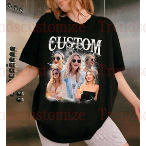 Custom Bootleg Rap Tee, 90s Vintage Bootleg Shirt, Custom Face Shirt, Custom Valentine Shirt, Custom Photo Shirt, Custom Girlfriend Shirt