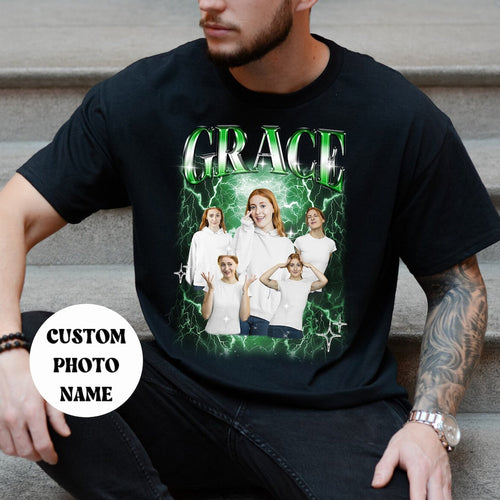 Custom Bootleg Rap Tee Custom Your Own Bootleg Shirt 90s Vintage Custom Photo Tshirt Gift Valentine Day Funny Tshirt Custom Your Own Bootleg