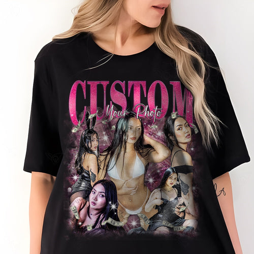 Custom Bootleg Rap Tee, Custom Face Shirt, Custom Valentine Shirt, Face Photo Vintage T-Shirts, Your Own Picture, Personalized Birthday Gift