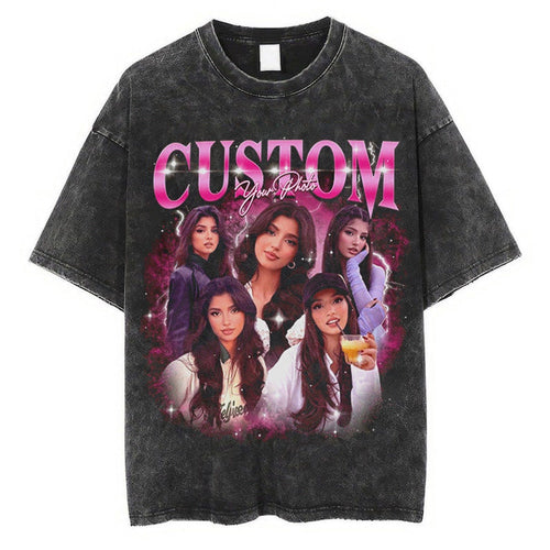 Custom Bootleg Rap Tee, Vintage Custom Funny Rap Shirt,Custom Photo Shirt for Boyfriend,Custom Girlfriend Shirt,Valentine Gift For Boyfriend
