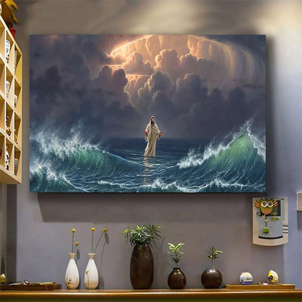 Jesus Walks On Water - Matte Canvas