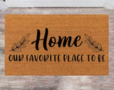 Home Our Favorite Place To Be PetLover Gift Christmas Rug Last Name mat Family Name Rug New Year Gift