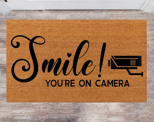 Simile you are on Camera Pet Lover Gift Christmas Rug Family Name Rug New Year Gift Anniversary Gift