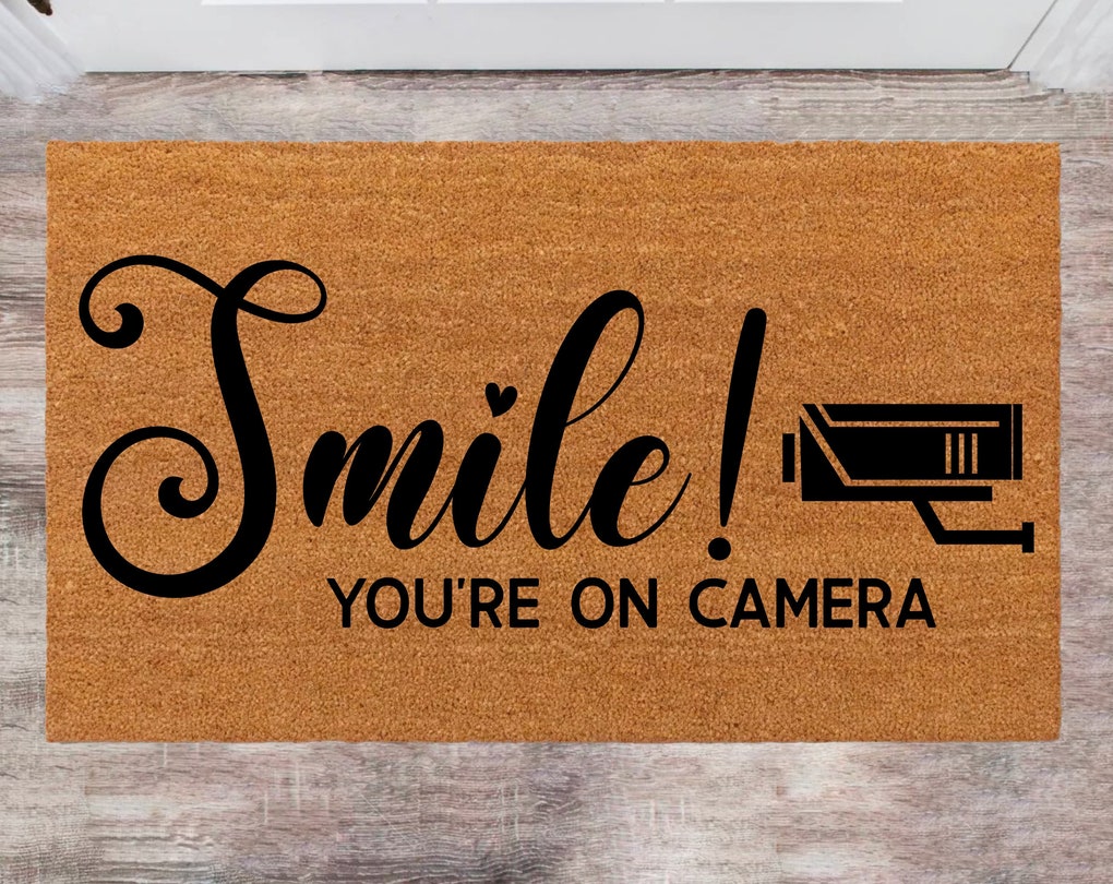 Simile you are on Camera Pet Lover Gift Christmas Rug Family Name Rug New Year Gift Anniversary Gift