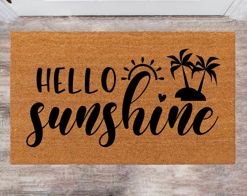 Hello Sunshine Pet Lover Gift Christmas Rug Family Name Rug New Year Gift Anniversary Gift Porch Decor