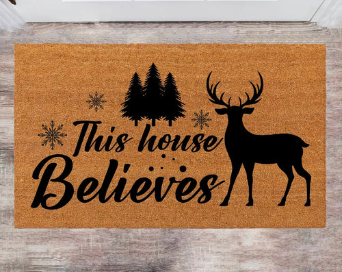 This House Believes Christmas Rug Family Name Rug New Year Gift Anniversary Gift Monogram rug