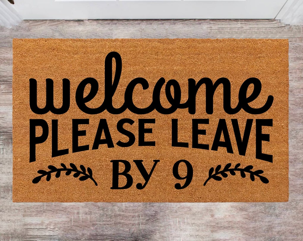 Welcome Please Leave Custom Cute Doormat Family Name Rug Monogram Rug Closing Gift Funny Doormat