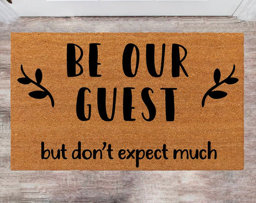 Be Our Guest Monogram Rug Closing Gift Funny Doormat House Warming Gift Gift For Pet Lover Wedding Rug