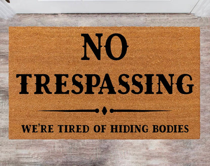 No Trespassing Monogram Rug Closing Gift Funny House Warming Gift Wedding Gift New Home Decoration