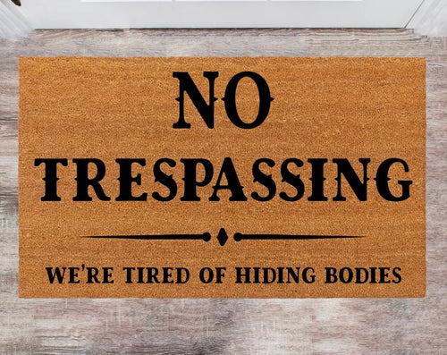 No Trespassing Monogram Rug Closing Gift Funny House Warming Gift Wedding Gift New Home Decoration