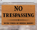 No Trespassing Monogram Rug Closing Gift Funny House Warming Gift Wedding Gift New Home Decoration