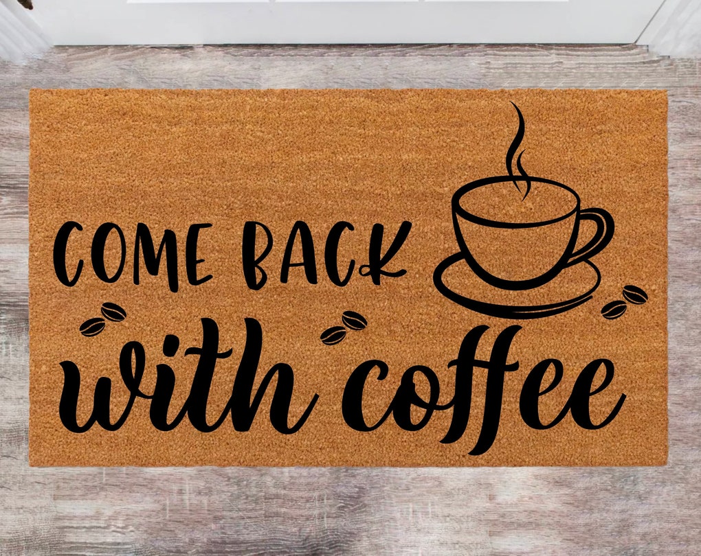 Gift for coffee lovers Christmas Rug Wedding Gift Home decoration Last Name Doormat Anniversary Gift