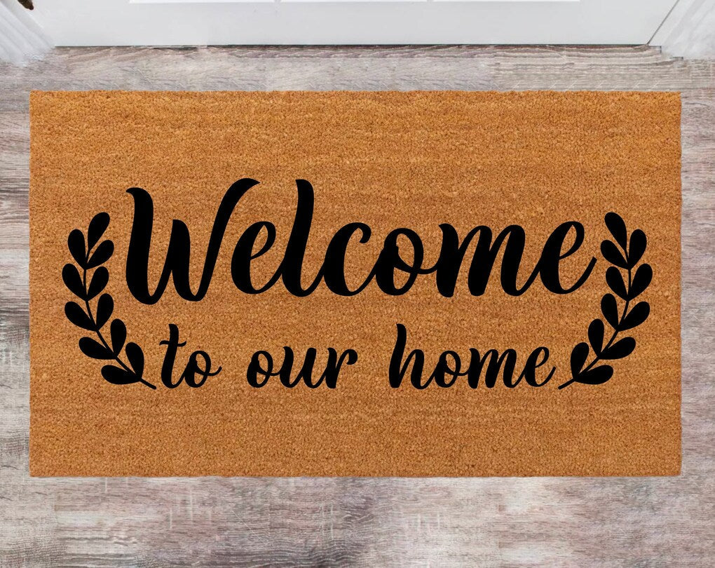 Welcome To Our Home Pet Lover Gift Christmas Rug Last Name Doormat Family Name Rug New Year Gift