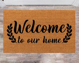 Welcome To Our Home Pet Lover Gift Christmas Rug Last Name Doormat Family Name Rug New Year Gift