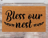 Bless Our Nest Pet Lover Gift Christmas Rug Last Name Doormat Family Name Rug New Year Gift Porch Decor