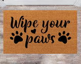 Wipe your Paws Pet Lover Gift Christmas Rug Last Name mat Family Name Rug New Year Gift Porch Decor