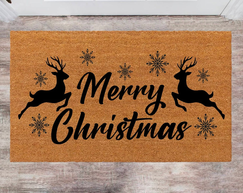 Merry Christmas Pet Lover Gift Christmas Rug Family Name Rug New Year Gift Anniversary Gift Porch Decor