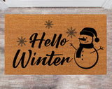 Hello Winter Custom Christmas Doormat Family Name Rug New Year Gift Anniversary Gift Monogram rug