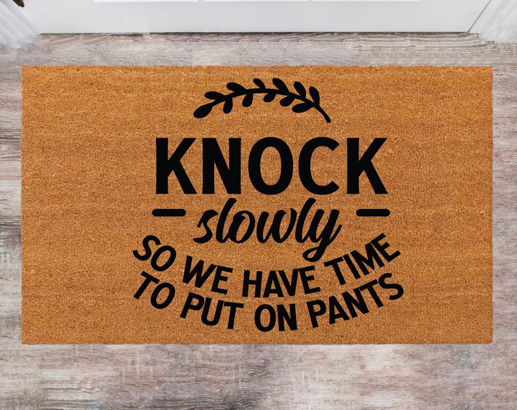 Knock Slowly Custom Cute Doormat Family Name Rug Monogram Rug Closing Gift Funny Doormat Porch Decor