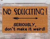 No Soliciting Monogram Rug Closing Gift Funny HouseWarming Gift Wedding Gift New Home Decoration