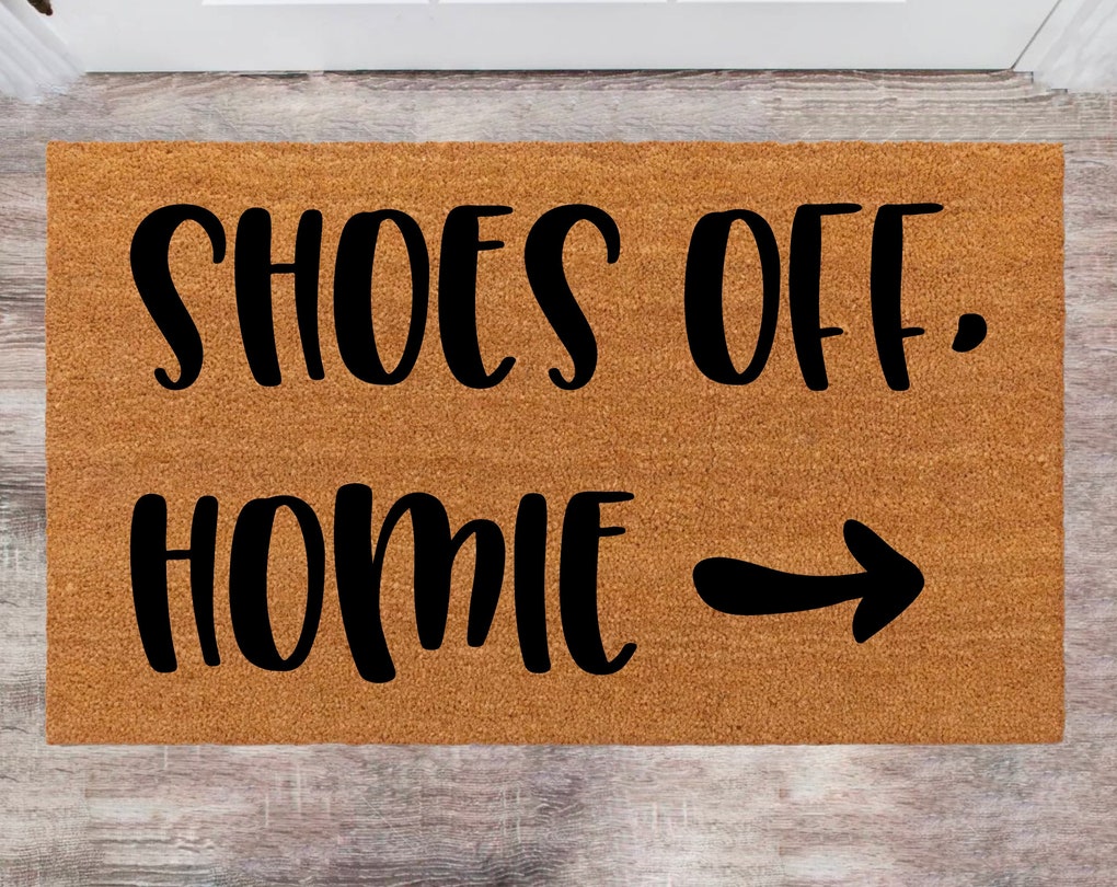 Shoes Off Home Monogram Rug Closing Gift Funny House Warming Gift Wedding Gift New Home Decoration Door mats