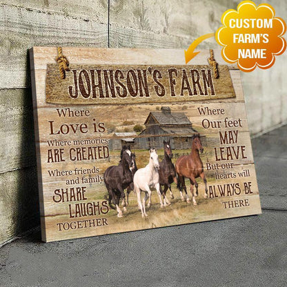 Rustic Horses Canvas And Poster, Canvas Wall Art, Wall Decor Visual Art