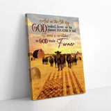 American Flag God Made A Farmer Black Angus Canvas And Poster, Canvas Painting, Wall Decor Visual Art