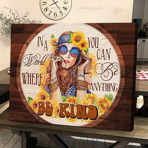 Flower Child For Daughter In The World Where You Can Be Anything Be Kind Canvas And Poster, Wall Decor Visual Art