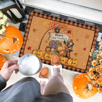Nana's Little Pumpkins Doormat, Personalized Doormat, Fall Doormat, Pumpkins Name Doormat, Thanksgiving Doormat, Gift for Grandma Nana Gigi
