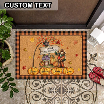 Nana's Little Pumpkins Doormat, Personalized Doormat, Fall Doormat, Pumpkins Name Doormat, Thanksgiving Doormat, Gift for Grandma Nana Gigi