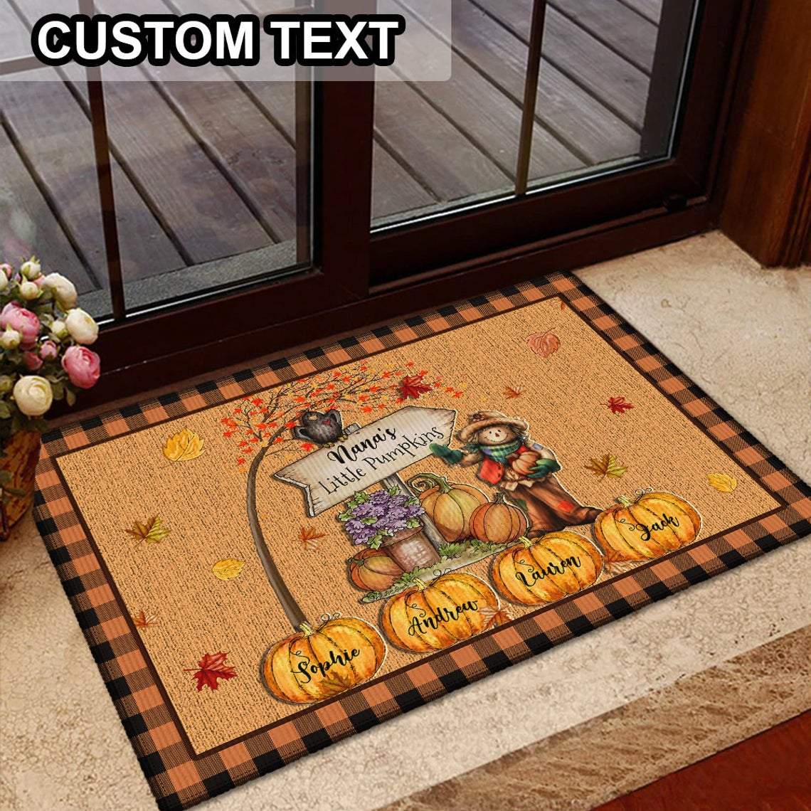 Nana's Little Pumpkins Doormat, Personalized Doormat, Fall Doormat, Pumpkins Name Doormat, Thanksgiving Doormat, Gift for Grandma Nana Gigi