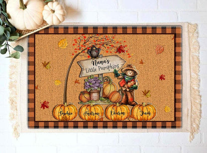Nana's Little Pumpkins Doormat, Personalized Doormat, Fall Doormat, Pumpkins Name Doormat, Thanksgiving Doormat, Gift for Grandma Nana Gigi
