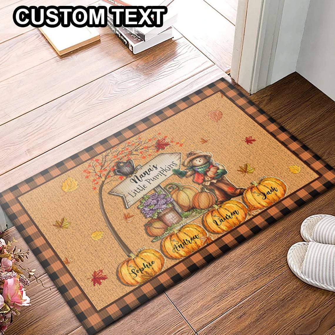 Nana's Little Pumpkins Doormat, Personalized Doormat, Fall Doormat, Pumpkins Name Doormat, Thanksgiving Doormat, Gift for Grandma Nana Gigi