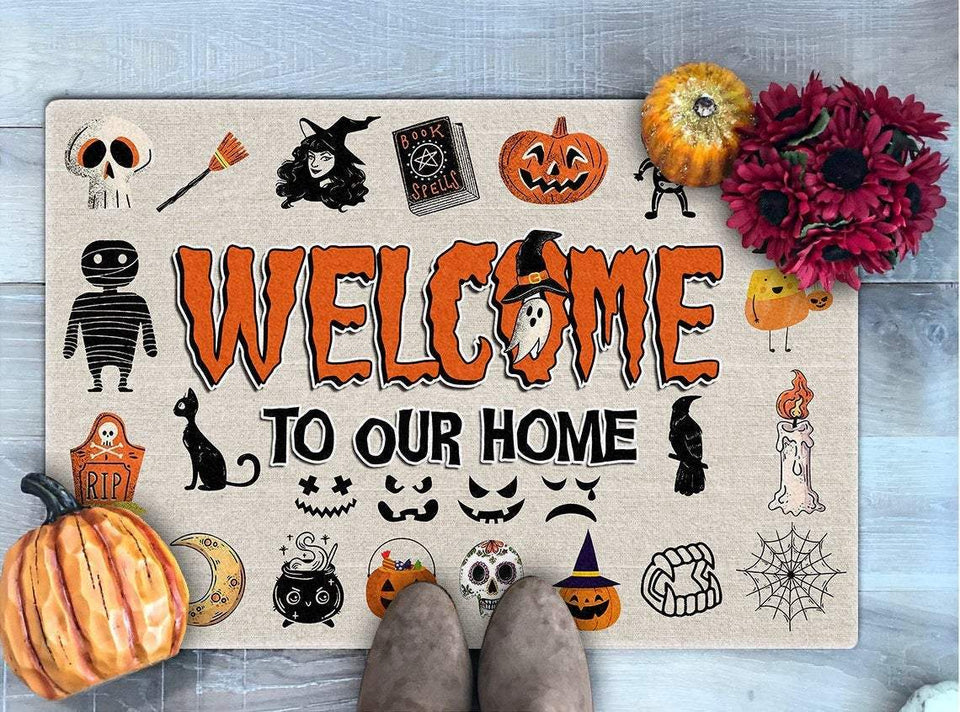 Welcome To Our Home Halloween Doormat | Best Outdoor Halloween Decoration