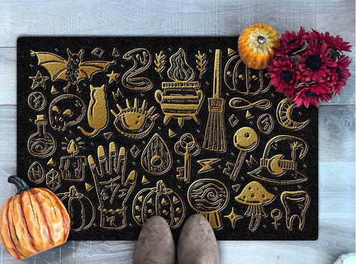 Golden Little Things Halloween Doormat | Best Outdoor Halloween Decoration