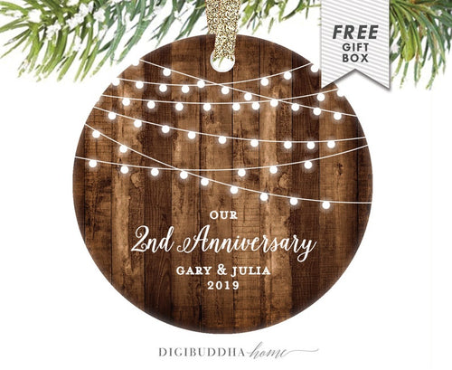 2Nd Anniversary Gift For Wife, Anniversary Christmas Ornament, Our Second Anniversary, Christmas Gifts From Husband, Anniversary Gift Couple