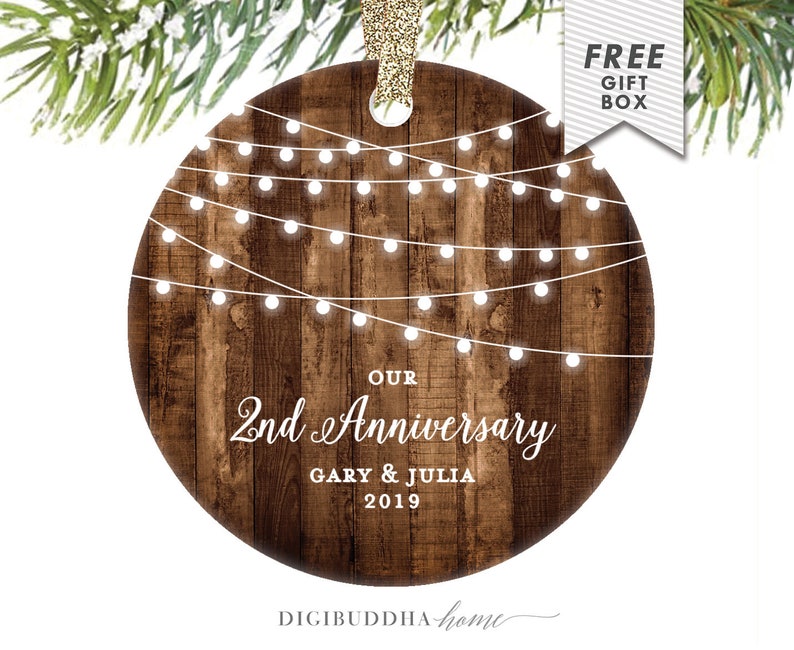 2Nd Anniversary Gift For Wife, Anniversary Christmas Ornament, Our Second Anniversary, Christmas Gifts From Husband, Anniversary Gift Couple