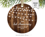 2Nd Anniversary Gift For Wife, Anniversary Christmas Ornament, Our Second Anniversary, Christmas Gifts From Husband, Anniversary Gift Couple