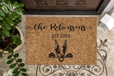Doberman Pincher Dog Personalized Doormat Custom Doormat Welcome Mat Housewarming Gift Last Name Door Mat Family