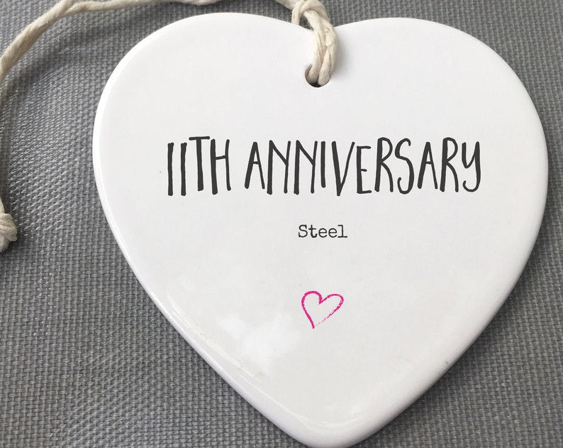 11Th Anniversary Ceramic Keepsake, 11Th Anniversary Ornament, 11Th Anniversary