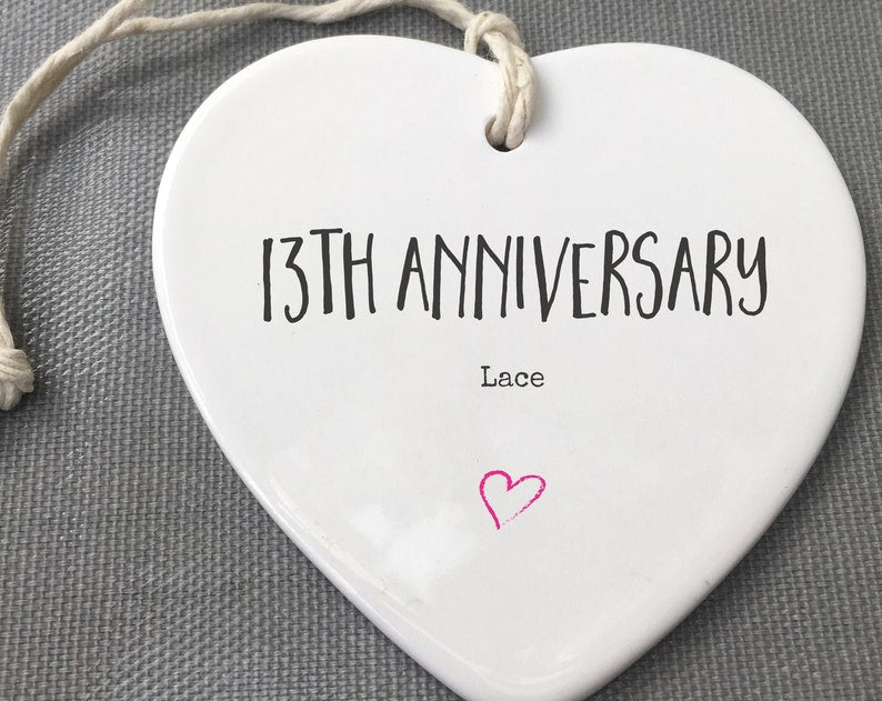 13Th Anniversary Ceramic Keepsake, 13Th Anniversary Ornament, 13Th Anniversary