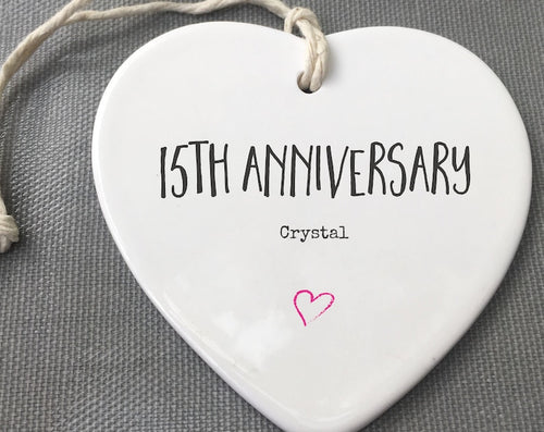 15Th Anniversary Ceramic Keepsake, 15Th Anniversary Ornament, 15Th Anniversary