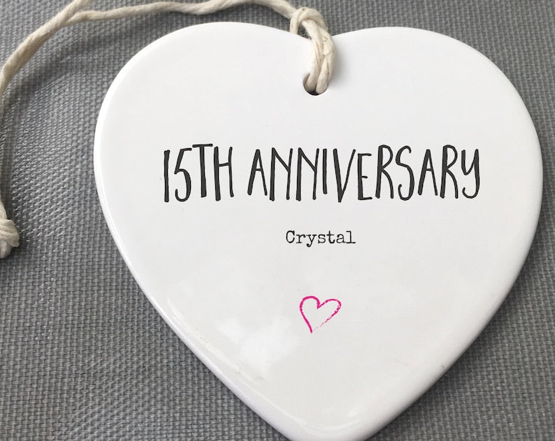 15Th Anniversary Ceramic Keepsake, 15Th Anniversary Ornament, 15Th Anniversary
